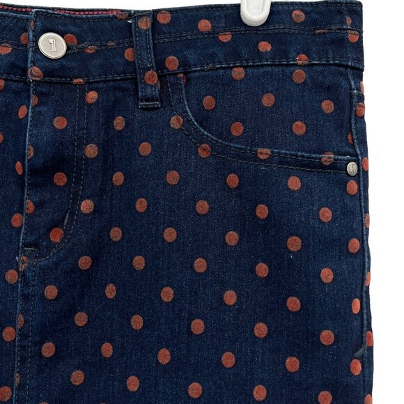 Pilcro and the letterpress Women's Stretch Dot Navy Pencil Mid Skirt Size 27 - Picture 5 of 8